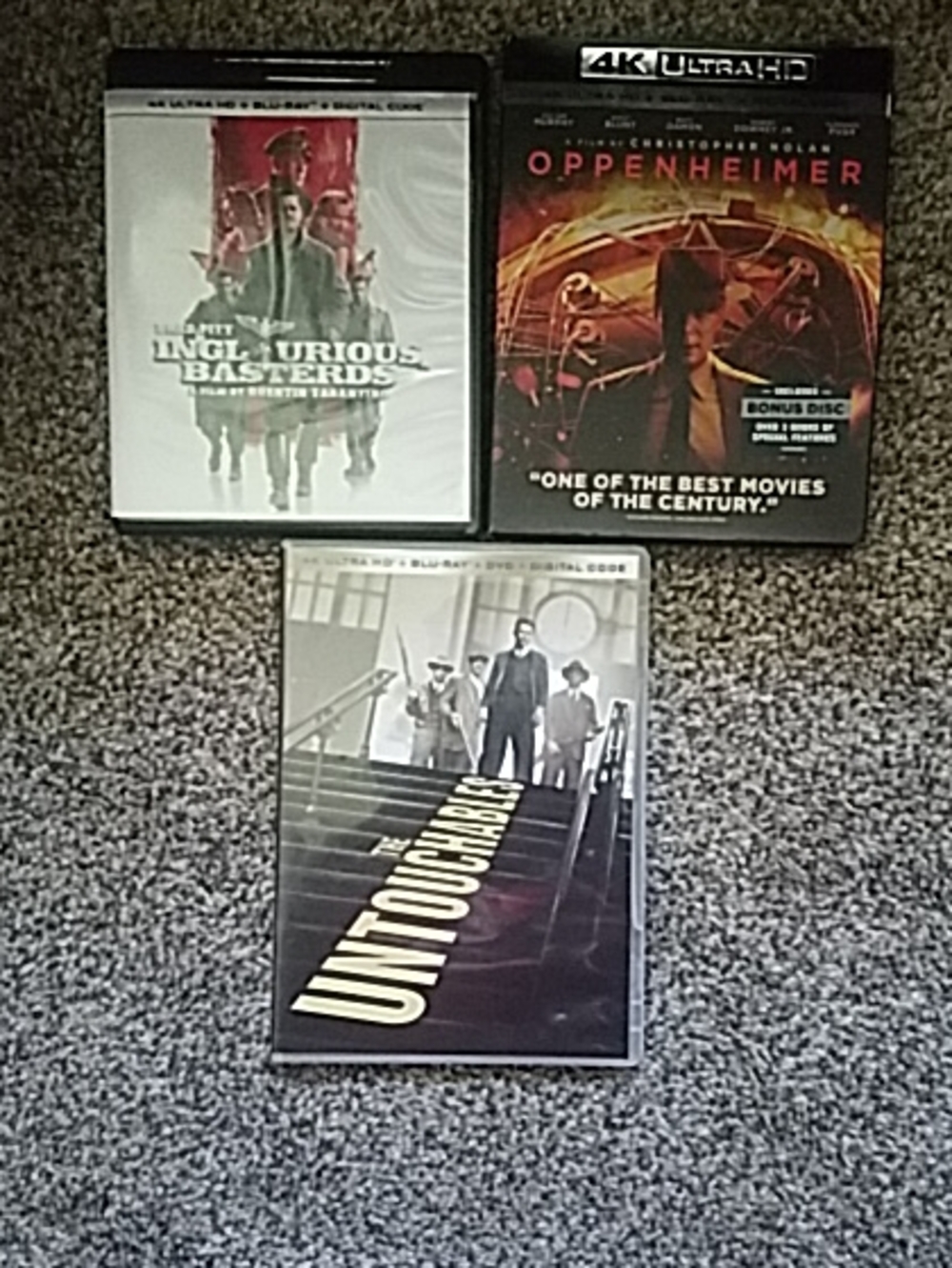 4K Ultra HD Movie Bundle - Inglorious Bastards, Oppenheimer, The Untouchables